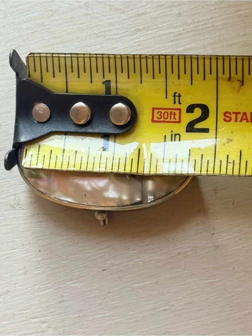 Vtg Mexican Alpaca Silver Abalone Pill Box 2